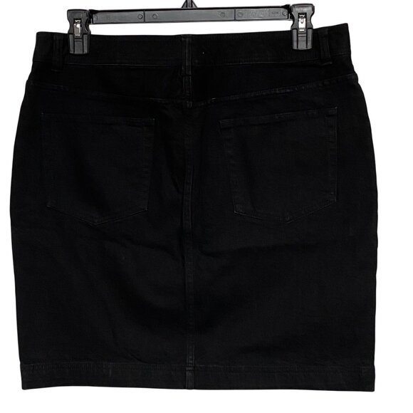 America Living Black Denim Skirt With Front & Back Pockets Size 12 - Picture 3 of 5